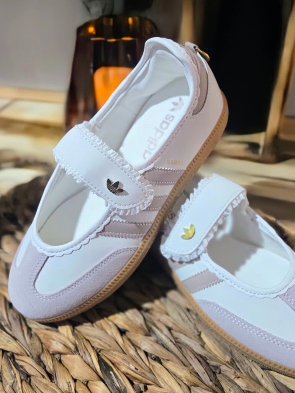 Adidas Samba Jane Cloud White Beige Mary Jane Sneakers NWOB Size 7